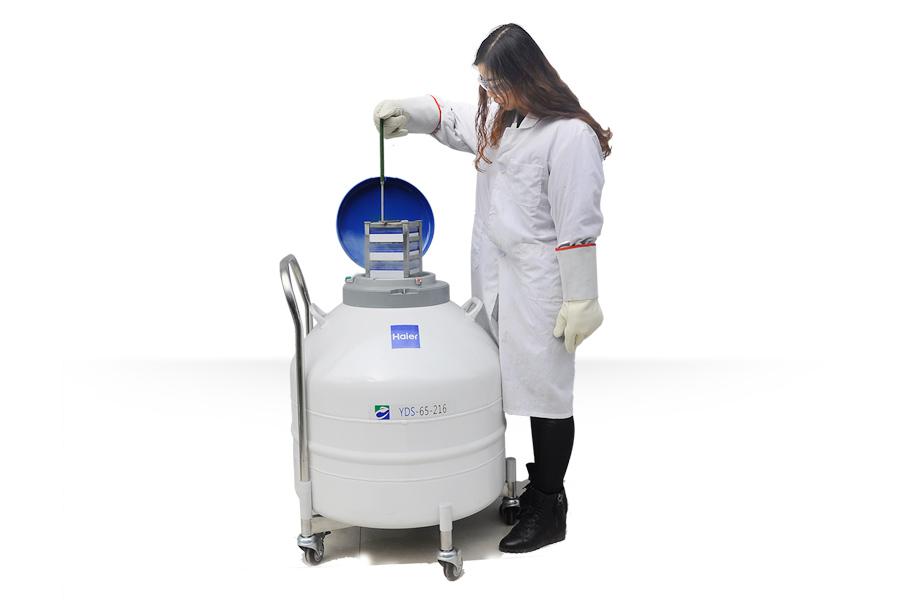 海尔液氮罐yds-175-216-f科学的高真空多层绝热设计,保障样本储存时间